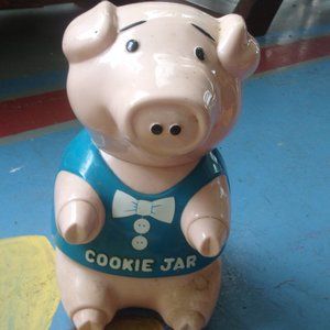 Fundamental animated cookie jar oinking pig sounds talking works